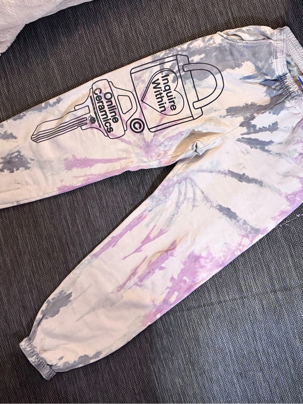 Tie-Dye Purple & Gray Jogger Sweatpants